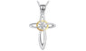 Silver Cross Pendant Necklace For Women