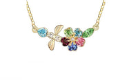 Flower Multi Crystal Pendant Necklace - sparklingselections