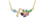 Flower Multi Crystal Pendant Necklace
