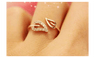 Rhinestones Leaves Opening Cuff Couple Lover Ring For Women (Resizable)