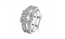 Silver Plated Princess Cut Engagement Bridal Ring Set For Women (6)