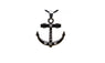 Gun Black Sports Anchor Bow and Row Pendant Necklace