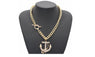 Crystal Gold Choker Anchor Pendant Necklace