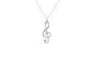 Crystal Decoration Music Symbol Pendants Necklace