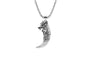 Tibet Silver Alloy Fangs Wolf Tooth Pendant Necklace