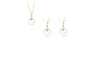 Gold Plated CZ Crystal Necklace + Earrings Jewelry Set