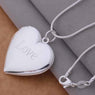 Silver Plated Heart And Love Pendants Necklaces