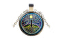 Moon Sky Tree Time Gem Pendant Necklace