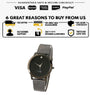 New Fashion Gun Color Mesh Band Wristwatch