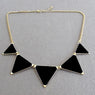 Black Geometrical Triangle Pendant Necklace