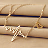 New Women's Fashion Wave Heart Pulse Plated Charm Pendant Necklace