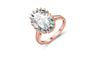 Oval Rose Gold Color Cubic Zirconia Engagement Finger Ring