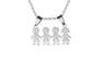 Mom Kids Silver Chain Choker Pendant Necklace