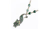 Green Enamel Peacock Pendant Necklace