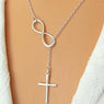 Cross Silver Color Chains Choker Pendant Necklace