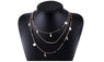 Gold Chain Beads Leaves Pendant Necklace