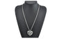 Silver Heart Crystal Rhinestone Pendant Necklace