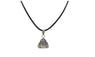 Tibetan Silver Imitation Leather Rope Pendant Necklace