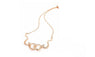 Zircon Gold Double Snake Pendant Necklace