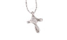 Silver White Plated Crystal Infinity Cross Pendant Necklace