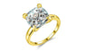 Gold Color With 4 Carat AAA Zircon Ring For Women