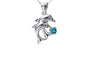 Double Dolphin Pattern Pendant Necklace