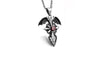 Stylish Cross Charm Snake Dragon Pendant Necklace