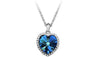 Platinum Plated Crystal Hearts Pendants Necklaces For Women