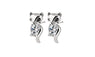 Silver Color Crystal Stud Earrings