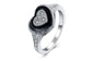 Heart Shaped Crystal Point Drill Wedding Rings