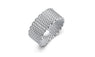 Christmas Fashion Chain Mesh Silver Plated Ring