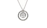 Silver Tone Symbolic Round Pendant Necklace