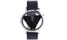 Hollow Triangle Dial Faux Leather Analog Quartz Wrist Watch