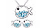 Austrian Crystal Rhinestone Fish Pendant Necklace