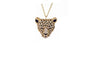 Rhinestone Head Leopard Pendants Necklaces