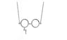 Fashion Silver Plated Glasses and Lightning Pendant Necklace