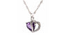 Heart Crystal Amethyst Pendant Necklace For Women