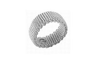 Fashion chain mesh silver plated ring - sparklingselections