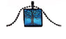 Square Glass Tree of Life Glass Pendant Necklace