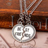 New Silver Plated Heart Shaped Best Friends Pendant Necklace Jewelry For Women or Men