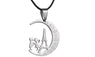 Silver Boy & Girl Kissing Kids Pendant Necklace