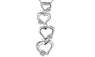 Silver Plated Three Hearts Stone Pendant Necklace