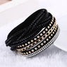 New Stylish Fashion Unisex Multi -Layer Charming Leather Bracelet Best Christmas Gift Vintage Jewelry
