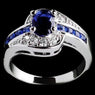 Beautiful Blue Oval Zircon Stone Silver Plated Wedding Engagement Ring for Females Best Gift Jewelry Accessories