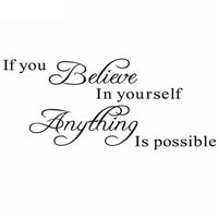 "Believe in Yourself" Home Decor Creative Quote Wall Decals Sticker Room Decorations Posters - sparklingselections