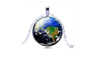 Vintage Silver Glass Cabochon Earth Pendant Necklace