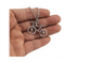Vintage Silver Tone 1.2"X0.9" Bicycle Pendant Short Women Necklace