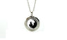 Black and White Glass Cabochon Unicorn Art Pendant Necklace