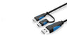 Micro USB Cable 2 in 1 USB Data Sync USB C 5V 2.4A Fast Charger Cable