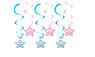 Baby Shower Elephant Star Hanging Swirl Decorations